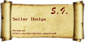 Seiler Ibolya névjegykártya