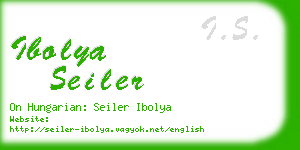 ibolya seiler business card